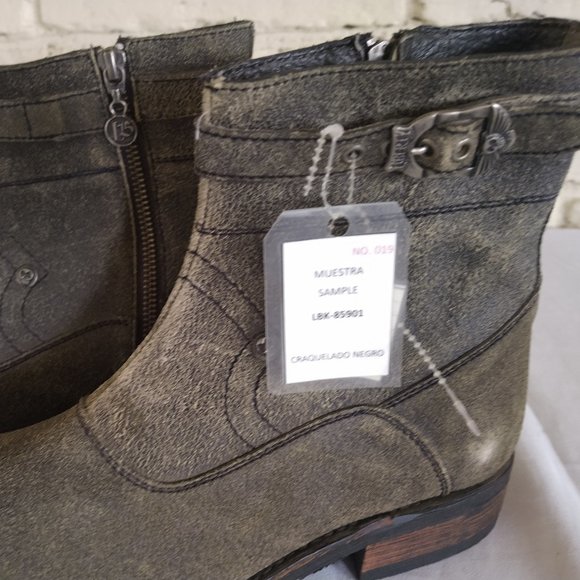 Liberty Biker Low Side Zip BOOTS Leather Suede main image 5